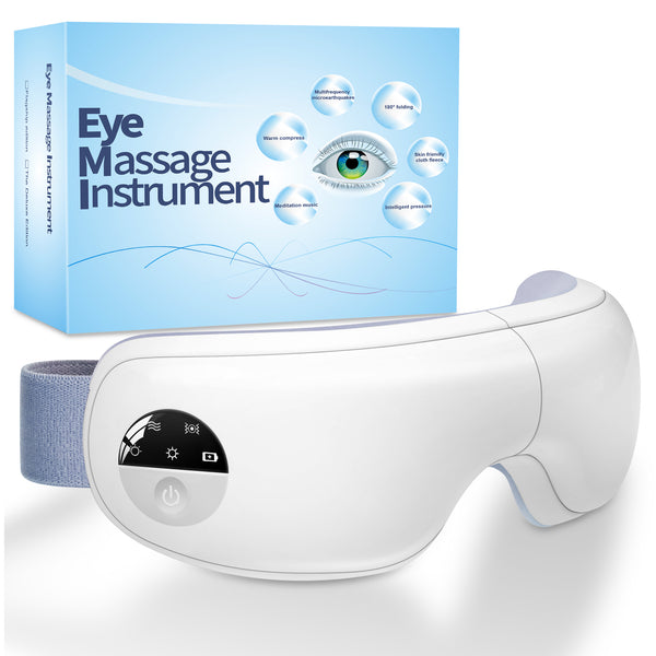 Eye Massager with Heat & Vibration – 5 Massage Modes, Bluetooth Music, Adjustable Headband, USB Rechargeable - Green